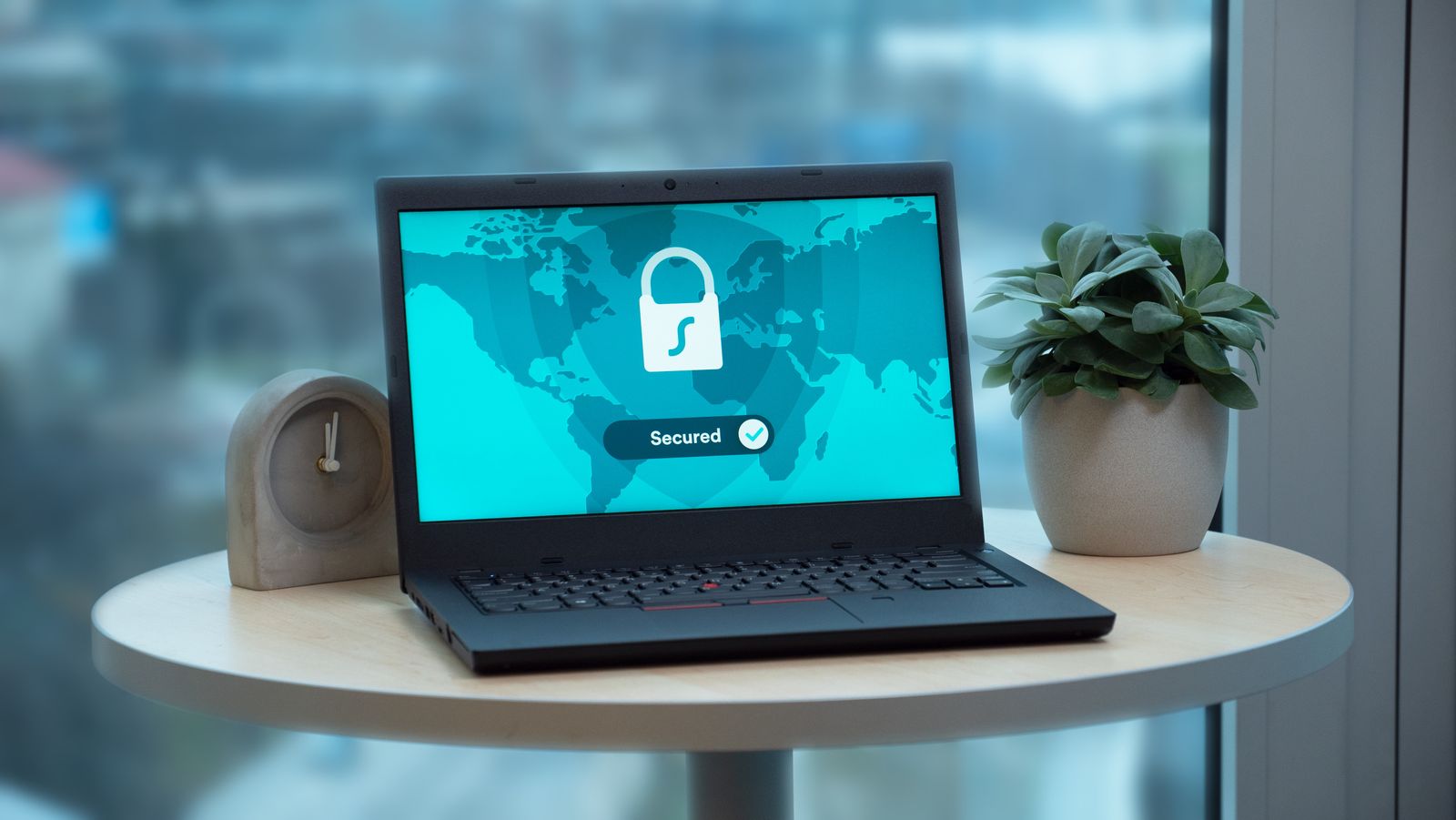 Lock icon on a laptop screen